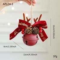 Clochettes de Noël, Nœuds en bois de cerf, Clochettes en forme de pomme de pin, Décorations suspendues mixtes, Décorations pour sapin de Noël, Décorations suspendues pour fenêtre, Décorations suspendues pour voiture