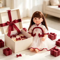 Poupée réaliste reborn de 22 pouces avec corps entièrement en vinyle, cheveux longs bruns, robe florale, visage en silicone, jouet pour enfants, cadeau pour filles