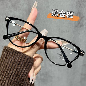 Monturas de gafas ópticas Tr90 Cat Eye con filtro de luz azul para mujer, montura completa, lentes planas, gafas para visión de cerca 38026 - Product Image 3