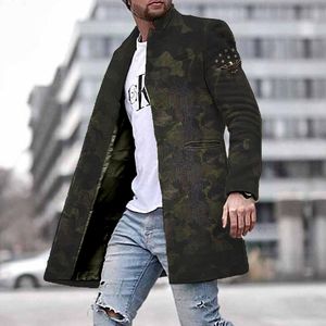 <span class=keywords><strong>Trench</strong></span> da <span class=keywords><strong>uomo</strong></span> alla moda invernale nuovi soprabiti da lavoro Casual con giacca lunga con colletto Turn-up - Product Image 4