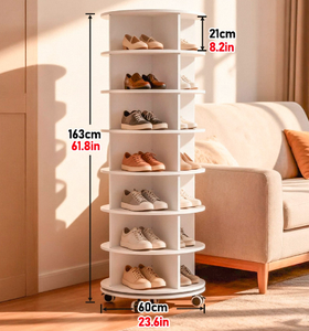 Étagère à chaussures rotative à <span class=keywords><strong>roulettes</strong></span>, multi-étages, pour la maison, le salon, gain de place, sac à chaussures, <span class=keywords><strong>tour</strong></span> à chaussures - Product Image 6