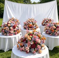 Bola de Flores Artificiales Hecha a Mano de 80/70/60/50/40/30cm, Centro de Mesa Decorativo para Bodas, Navidad y Eventos de Año Nuevo