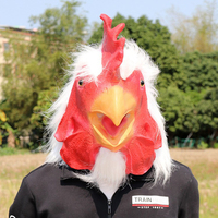 Masque de poulet en latex naturel de haute qualité, style horreur, réaliste, accessoires de costume de coq, masque de fête