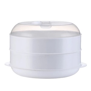 Nouveau cuiseur vapeur pour micro-ondes, idéal pour les repas au bureau et les pains vapeur, avec couvercle, cuiseur vapeur en plastique, grille vapeur, ustensiles de cuisine - Product Image 4