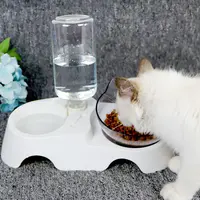 गर्म बिक्री स्वतंत्र चैम्बर डिजाइन शामिल पानी और खाद्य एक ही समय कुत्ते कटोरा पालतू जानवर पेय की बोतल पोर्टेबल बिल्ली पॉट