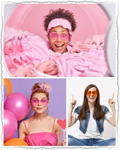 Gafas de Fiesta con Logotipo Personalizado, Gafas de Moda con Forma de Corazón, Diseño de una Sola Pieza - Product Image 2