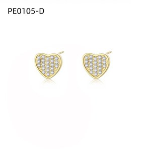 ต่างหูแฟชั่นประดับเซอร์โคเนียสตั๊ด PE0105 สำหรับผู้หญิงเครื่องประดับคุณภาพสูง - Product Image 2