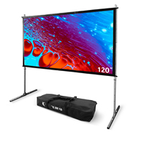 Écran de projection portable pliable de grande taille pour extérieur, format 16:9, personnalisable, avec support