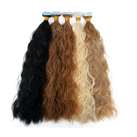 Extensions de cheveux naturels brésiliens vierges ondulés à bandes adhésives