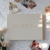Ensemble de cartes de jalons de développement pour bébé et livre de souvenirs avec logo personnalisé, journal relié rigide pour nouveau-né, vente en gros d'usine OEM