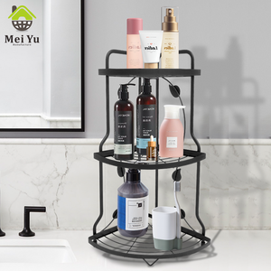 Étagères de salle de bain rondes à trois niveaux Étagères de rangement Étagères de rangement pour meubles belles et atmosphériques - Product Image 4