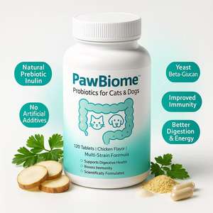 Probiotiques riches en protéines pour chiens et chats, huile de poisson biologique, absorption rapide, soutien de la santé digestive, renforcement immunitaire, santé de la peau - Product Image 2