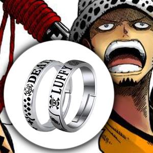 Anime One Piece Ring Luffy Trafalgar D Water Law Ace Metal Unisex Joyería Halloween Cosplay Accesorio Regalos - Product Image 1