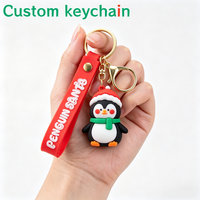 Porte-clés 3D en PVC en gros, porte-clés personnalisés ODM, porte-clés de Noël OEM, porte-clés en caoutchouc, breloques de sac, accessoires de porte-clés, cadeau de festival