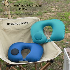 Cuscino <span class=keywords><strong>da</strong></span> viaggio gonfiabile a forma di U <span class=keywords><strong>in</strong></span> TPU effetto seta, portatile, pieghevole e leggero per esterni - Product Image 1