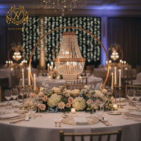 Centre de table de mariage 125 cm de haut, candélabre et lustre en métal acrylique doré sans éclairage, décoration de table pour événement