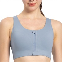 Soutien-gorge de sport sans couture à fermeture avant, respirant, maintien moyen, en Spandex/Nylon, avec trous de ventilation laser, pour adultes, yoga