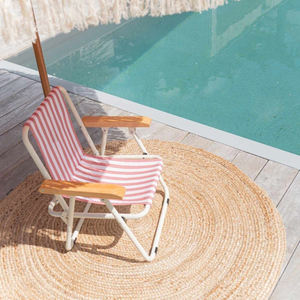 เก้าอี้ผ้าใบสไตล์วินเทจแบบพกพาขนาดเล็กสำหรับเด็กเก้าอี้ชายหาดแบบพับได้สำหรับเด็กใช้ในสวนตั้งแคมป์พร้อมที่วางแขนทำจากไม้ - Product Image 6