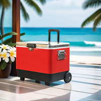 Glacière fabrication personnalisée 51L Camping en plein air glacière avec roues pour barbecue