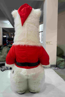 Costume de mascotte géant gonflable d'ours polaire, tenue de Père Noël en peluche gonflable pour événements de Noël, défilés de centres commerciaux, publicité et fêtes