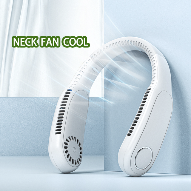Customized logo Semiconductor Refrigeration Cooling Hanging 1500mAh Neck Fan Battery Portable Bladeless air Coolify Neck Fans