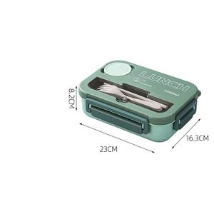 Nueva Lonchera de Plástico para Microondas con 4 Compartimentos, Recipientes para Alimentos para Oficina, 1.3L, Juego de Loncheras Bento Portátiles - Product Image 5