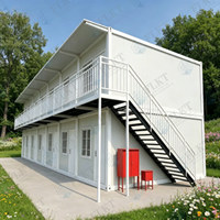 Unité de conteneur plat préfabriquée FLKT prête pour l'énergie solaire, maison conteneur modulaire préfabriquée à économie d'énergie, cabine habitable