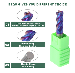 सीएनसी टंगस्टन कोबाल्ट मिश्र धातु फ्लैट/बॉल/बैल नाक/कोने त्रिज्या अंत मिल काटने उपकरण मिलिंग कटर - Product Image 5