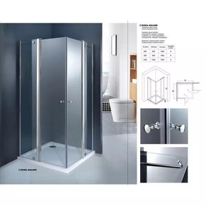 Porte de douche pliante moderne en aluminium avec cadre en verre, prix d'usine, cabine de douche d'angle complète pour salle de bain, idéale pour l'hôtellerie - Product Image 2