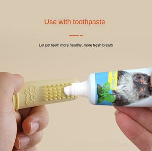 Cepillo de <span class=keywords><strong>dientes</strong></span> de silicona suave reutilizable de doble cara para mascotas, cepillo de <span class=keywords><strong>dientes</strong></span> portátil de lujo para <span class=keywords><strong>perros</strong></span>, herramienta de aseo ecológico para mascotas - Product Image 4