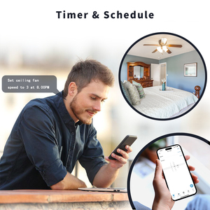 Quạt Trần đèn điều khiển từ xa Kit ứng dụng nhà với điều chỉnh và kiểm soát chuyển đổi ánh sáng, quạt trần điều khiển từ xa - Product Image 5