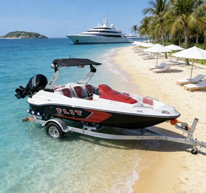 FLIT Factory - Bote Deportivo de Fibra de Vidrio Resistente de 16 pies y 5 Plazas, Yate de Alta Velocidad para Pesca Recreativa, Bote a Motor para Río y Océano - Product Image 1
