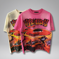Nouveau T-shirt Homme Oversize en Coton 100% Vare 240g Brodé Diamant 3D Y2K Personnalisé pour l'été
