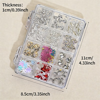 Ensemble de breloques pour ongles en fleurs séchées naturelles, papillons roses, strass et perles pour la décoration des ongles DIY