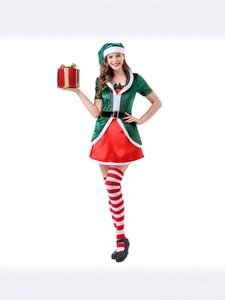 <span class=keywords><strong>Disfraz</strong></span> de <span class=keywords><strong>duende</strong></span> navideño para mujer, vestido navideño para mujer, vestido de fiesta temático, Atuendo para escenario, vestido de fiesta - Product Image 6