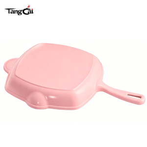 Sartén Europea Rosa con Rejillas Verticales que Separan la Comida del Aceite, Apta para Todas las Estufas y Hornos, Cuadrada de 25 cm, para Asar Pollo - Product Image 4
