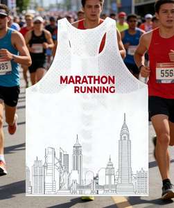 Camiseta Deportiva sin Mangas para Maratón, Sublimada, de Secado Rápido, con Estampado Completo, para Maratón de Colores - Product Image 1