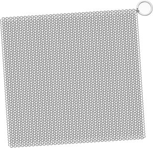 Limpiador de hierro fundido de acero inoxidable, estropajo de cadena, malla de alambre tejida, servicio de procesamiento de doblado de malla. - Product Image 5