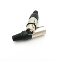 Haute qualité Angle droit Mini Microphone câble Xlr connecteur canon prise cuivre Contact alliage matériel Audio Xlr Microphone prise