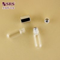 BLP15-3ML Vide Transparent Brillant À Lèvres Rouleau Bouteille Mini Emballage Cosmétique Rouleau Sur Conteneur avec Boule En Métal À Capuchon En Argent Brillant