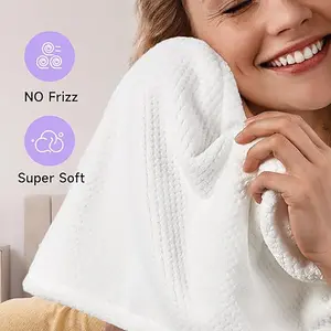 Custom Logo SPA Women's Super Absorbent Quick Dry Soft Magic Turban Towel With Buttons Microfiber Hair Wrap Towel