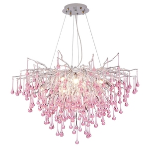 Lustre moderne en verre rose, luminaires colorés pour chambre <span class=keywords><strong>de</strong></span> fille, lampe pour chambre <span class=keywords><strong>de</strong></span> princesse, <span class=keywords><strong>dressing</strong></span>, décoration <span class=keywords><strong>de</strong></span> magasin <span class=keywords><strong>de</strong></span> vêtements - Product Image 6
