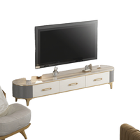 Meuble TV et Table Basse en Bois Massif de Luxe Moderne, Design Simple et Élégant pour Petit Salon, Fabrication Artisanale