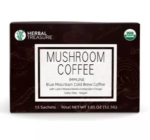 Iced Brew Coffee Instant Coffee With Mushroom Extract For Bulk Medicinal Mushroom Coffee