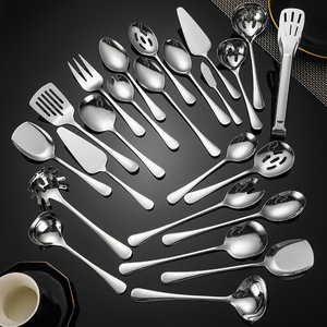 304 Stainless Steel Serving Utensil Set 10 Piece Dishwasher Safe For Kitchen Tableware - Product Image 2