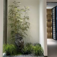 Nuevo biombo decorativo de bambú artificial estilo chino para interiores/exteriores, decoración de muebles suaves, separador de espacios con follaje denso.