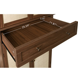Modern Wood 4-Door <b>Cabinet</b> with 2 Drawers 4 Adjustable Shelves Bedroom & Apartment Storage for Hotel Use - Product Image 3
