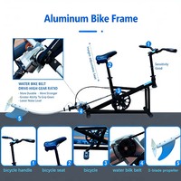 Nouveau vélo aquatique gonflable individuel, pédalo, bateau à pédales, matériau PVC, couleur bleue, logo personnalisé à vendre