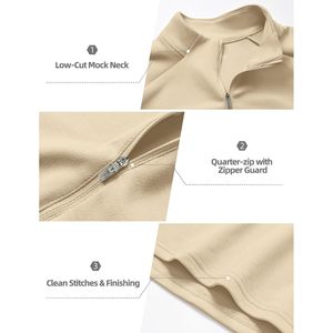 เสื้อออกกำลังกายผู้ชายแบบซิป ¼  น้ำหนักปานกลาง ซับเหงื่อได้ดี เหมาะสำหรับวิ่งและออกกำลังกาย - Product Image 5