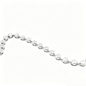 Custom 18K Yellow White Rose Gold Round Brilliant Diamond <b>Bracelet</b> Bezel Setting Jewelry - Product Image 2
